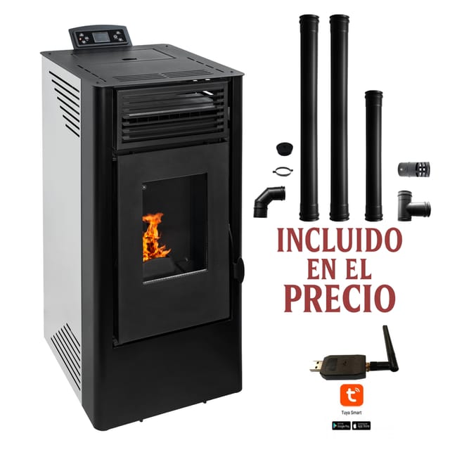 Estufa de Pellets Kit de Instalacion + Wifi incluido | 9 kW A+