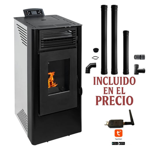 Estufa de Pellets Kit de Instalacion + Wifi incluido | 9 kW A+