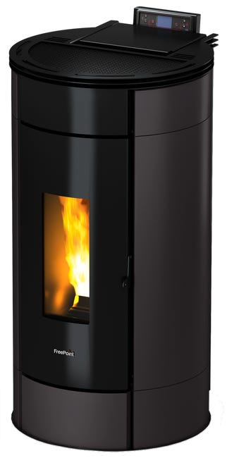 Estufa de Pellet FREEPOINT Globe Antracita 10,5 kw